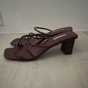 Primark burgundy strappy sandal size 8